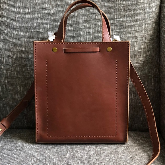 SOLD! Madewell Small Trick Leather Top Handle Tote - Picture 2 of 8